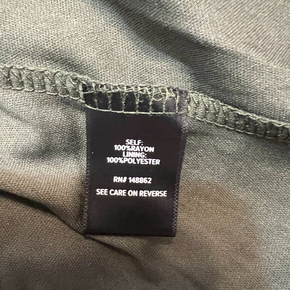 Torrid 3X Olive Green Crinkle Rayon Short Sleeve Midi Dress MSmocked Back Boho - Picture 4 of 8